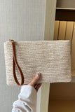 Neutral Braided Wrist Strap Zipper Large Capacity Clutch