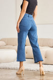 RFM Crop Chloe Full Size Tummy Control High Waist Raw Hem Jeans