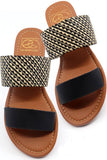 Woven Two Band Slide Sandal