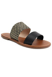 Woven Two Band Slide Sandal