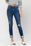 Vervet High Rise Distressed Clean Cut Crop Skinny Denim Jeans