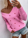 Itsy Red Heart Pink Sweater - Small-XL