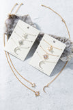 MULTI SET OF THREE STAR, MOON, SUN NECKLACES - NICKEL FREE GOLD OR SILVER