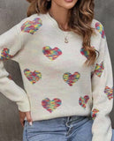 Multicolor Heart Sweater - Small-XL