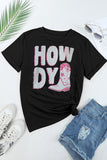 HOWDY Round Neck Short Sleeve T-Shirt