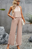 Girly Halter Top And Pants Set