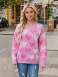 Pearly Pink Heart Sweater - Small-XL