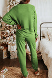 Sequin Christmas Socks Round Neck Long Sleeve Top and Pants Lounge Set