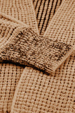 Brown Chunky Knit Pocketed Drop Sleeve Cardigan