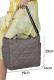 Quilted Zipped Large Capacity Shoulder Bag