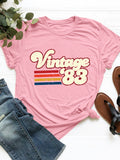 Graphic Vintage 83 Round Neck Short Sleeve T-Shirt