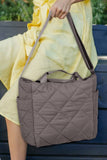 Quilted Zipped Large Capacity Shoulder Bag