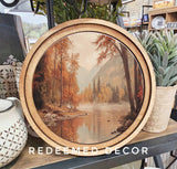 8" Round Autumn River Art