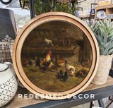 8" Round Chicken Coop Art