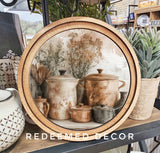 8" Round Copper Pots Art