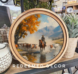 8" Round Cowboy Creek Art