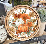 8" Round Fall Bouquet Art