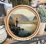 8" Round Fisherman Art