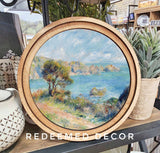 8" Round French Coastline Art