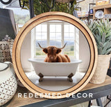 8" Round Highland White Tub Art