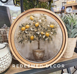 8" Round Lemon Tree Art