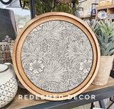 8" Round Neutral Tapestry Art