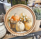 8" Round Pumpkin Bucket Art
