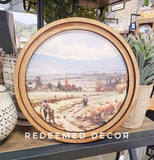 8" Round Pumpkin Field Art
