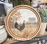 8" Round Thanksgiving Turkey Art