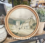 8" Round Village Church Art