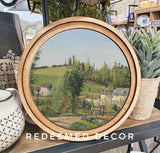 8" Round Vintage Countryside Art