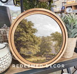 8" Round Wagon Landscape Art