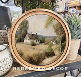 8" Round White Cottage Art