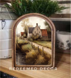 Arch Top Dirt Lane Farmhouse Framed Art