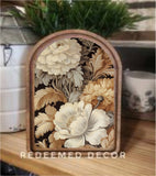 Arch Top Floral Neutral Framed Art