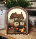 Arch Top Halloween Farmhouse Framed Art