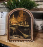 Arch Top Halloween Fireplace Framed Art