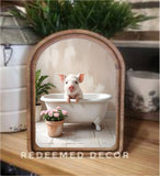 Arch Top Pig In The Tub Framed Art