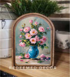 Arch Top Vintage Roses Framed Art