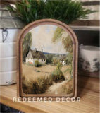 Arch Top White Cottage Framed Art