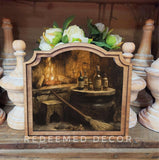 Provincial Halloween Fireplace Framed Art