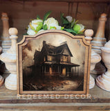 Provincial Halloween Haunted House Framed Art