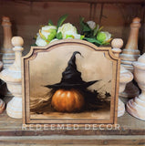 Provincial Halloween Pumpkin Witch Hat Framed Art