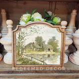Provincial Muted Farmhouse Pond Framed Art