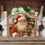 Provincial Santa With Holly Framed Art