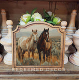 Provincial Two Horses Framed Art