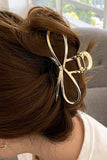 Gold Casual Bowknot Shape Metal Claw Hair Clip