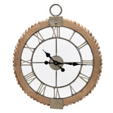 BEADED WOOD AND METAL WALL CLOCK 21.75"LX30"H