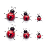 WALL MOUNTABLE WHIMSICAL GARDEN LADYBUGS (SET OF 6) 3.75"H, 3"H, 2.25"H