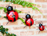 WALL MOUNTABLE WHIMSICAL GARDEN LADYBUGS (SET OF 6) 3.75"H, 3"H, 2.25"H